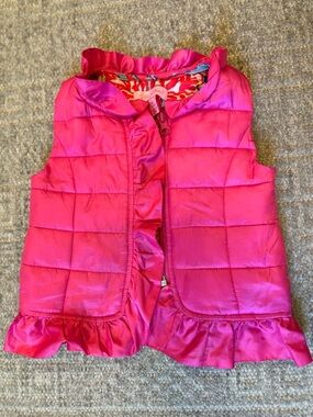 VGUC Lilly Pulitzer Hot Pink Quilted Vest size XS 2/3